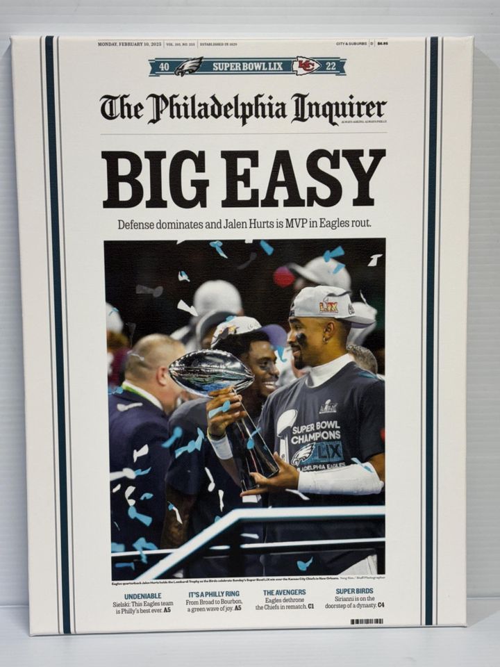 Philadelphia Eagles Newspaper Super Bowl Win Poster