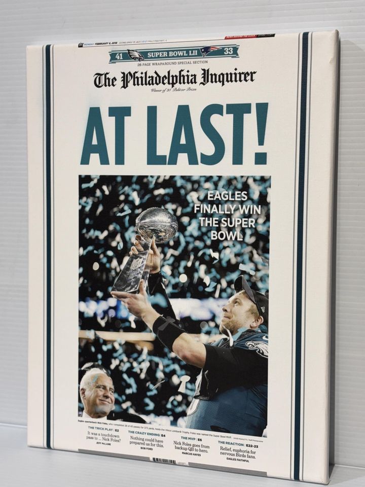 Philadelphia Eagles Newspaper Super Bowl Win Poster