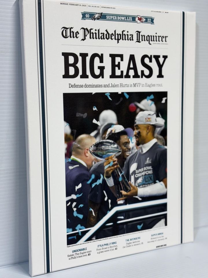 Philadelphia Eagles Newspaper Super Bowl Win Poster