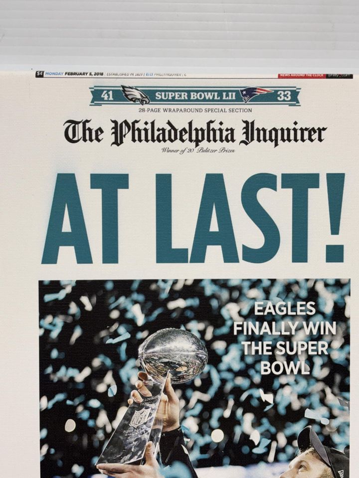 Philadelphia Eagles Newspaper Super Bowl Win Poster