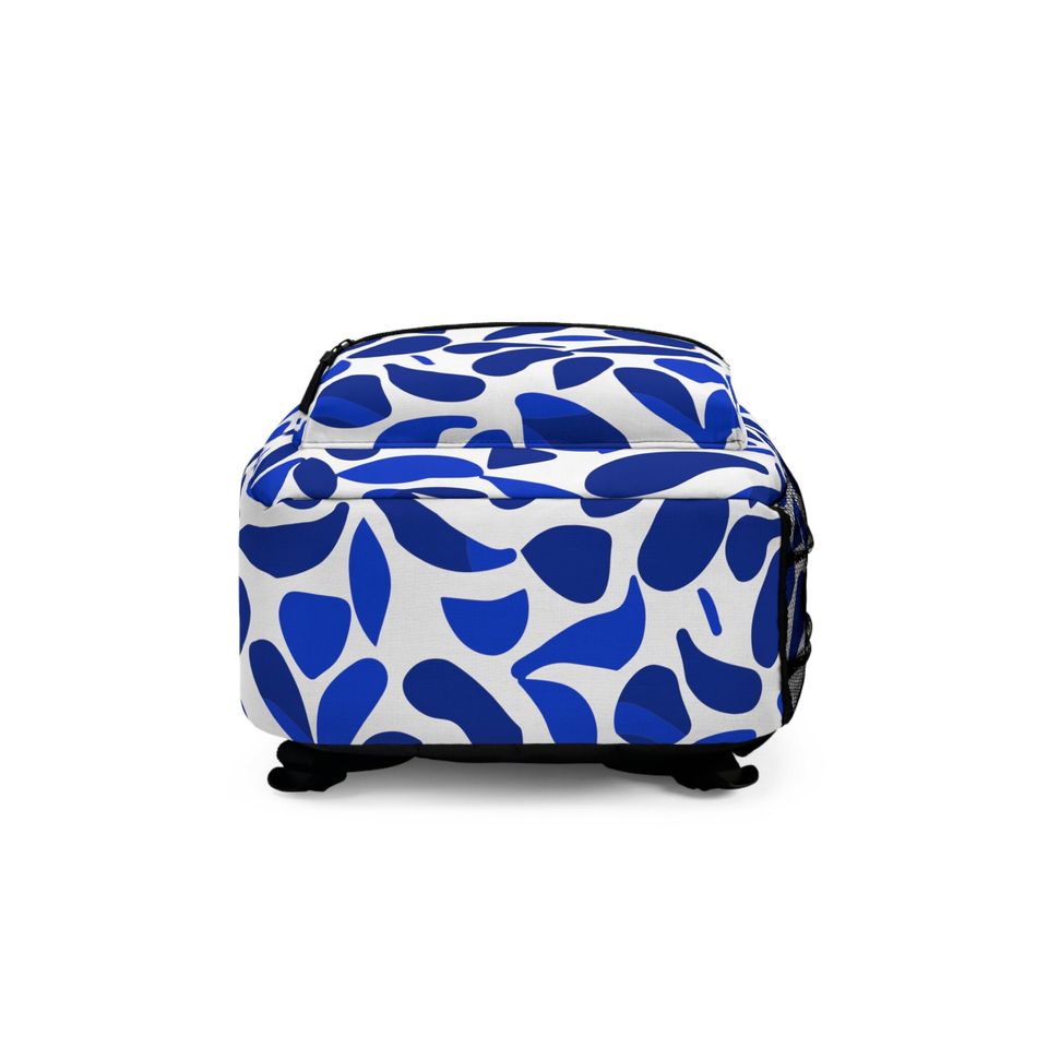 Blue Playful Shapes Backpack - Durable & Lightweight Polyester Bag