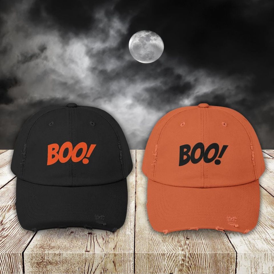 Boo Unisex Distressed Cap - Halloween Hat