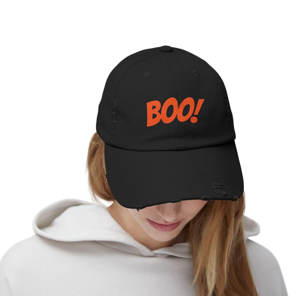 Boo Unisex Distressed Cap - Halloween Hat