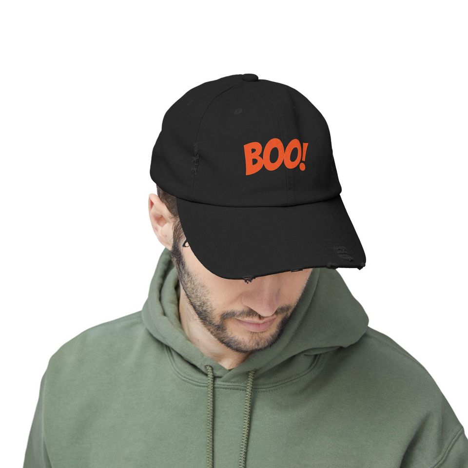 Boo Unisex Distressed Cap - Halloween Hat