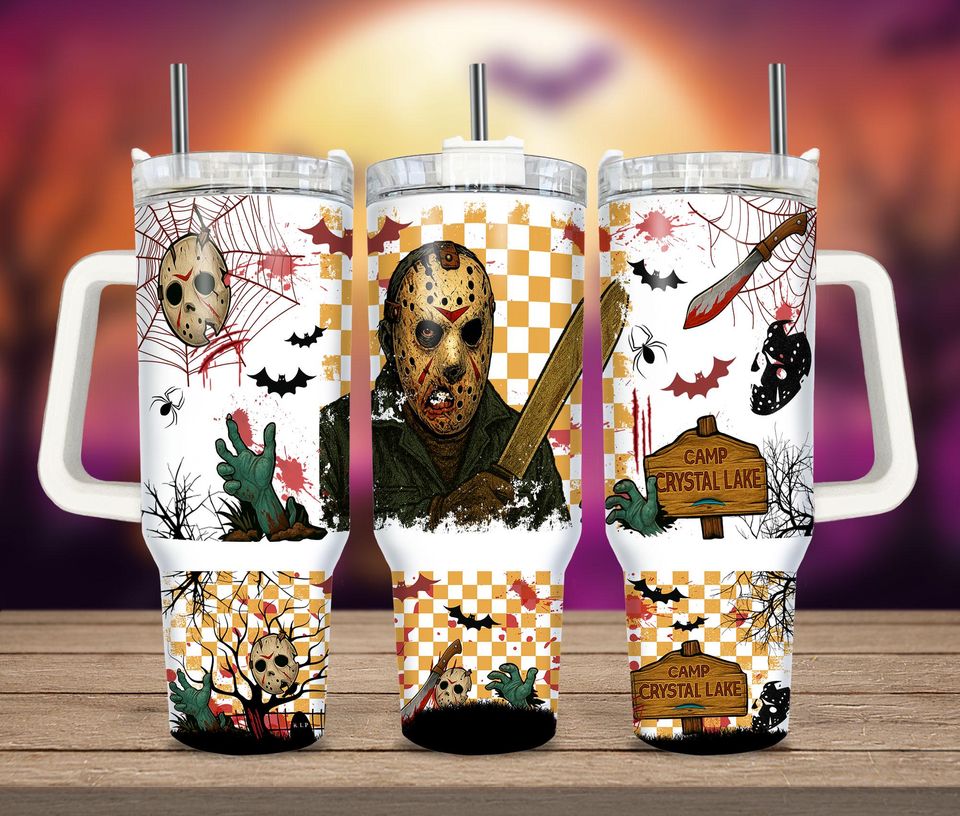 2025 Horror Characters 40oz Wrap, Horror Killers 2025 40oz Tumbler Wrap