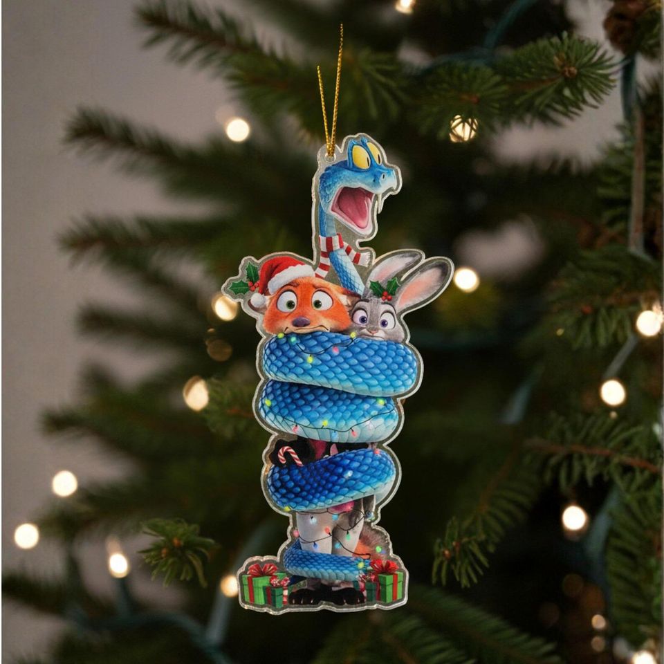 Zootopia 2 Christmas Ornament, Zootopia 2025 Keepsake, Nick Wilde Judy Hopps Christmas Tree Decor, Disney Xmas Gift