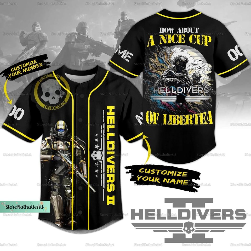 Helldivers 2 Baseball Jersey, Managed Democracy Jersey Shirt, Super Earth Jersey