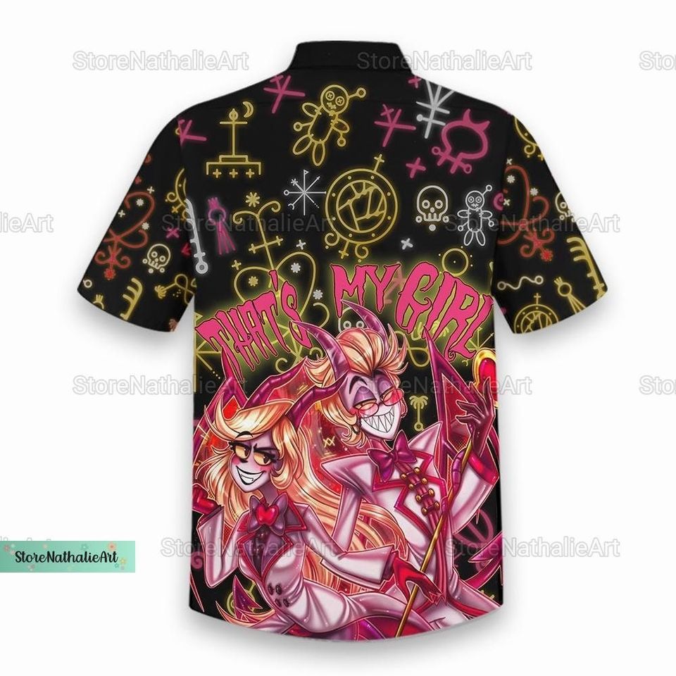 Alastor Hawaii Shirt, Hazbin Hotel Shirt, Alastor Hazbin Button Shirt
