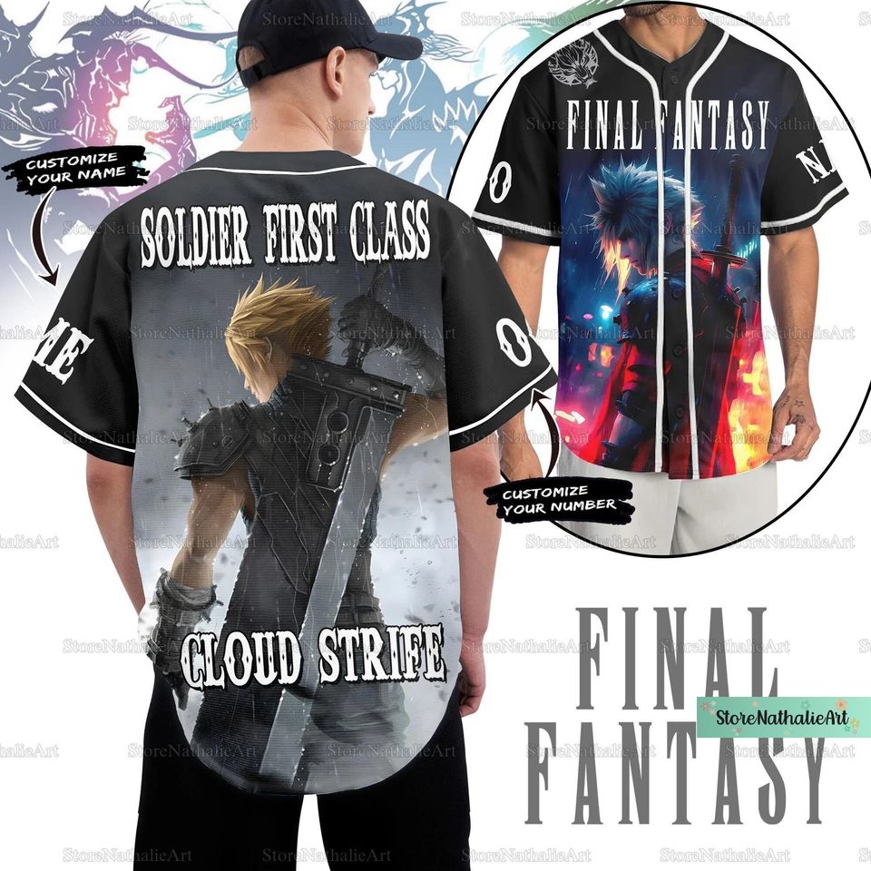 Final Fantasy Jersey, Final Fantasy Baseball Shirt, Final Fantasy Jersey