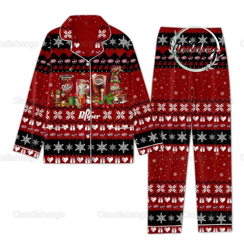 Christmas Dr Pepper Pajamas Set, Dr Pepper Pajamas Set
