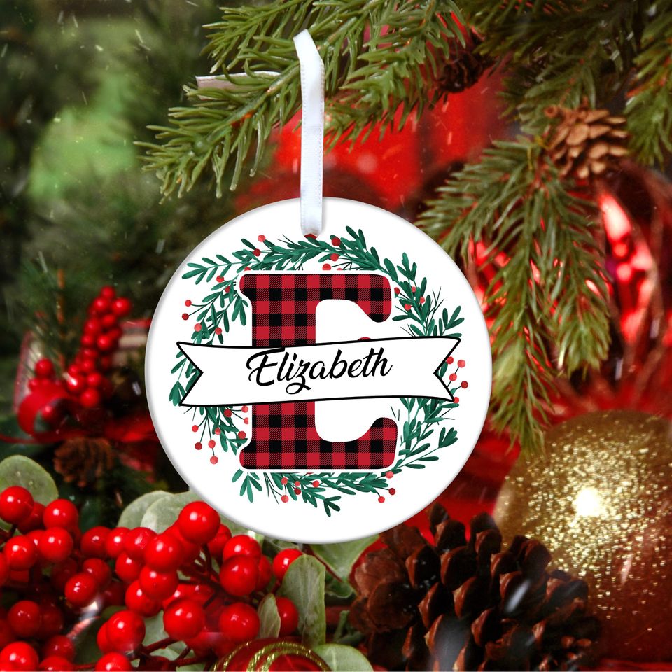 Custom Monogram Alphabet Ornament, Personalized Christmas 2025 Decoration