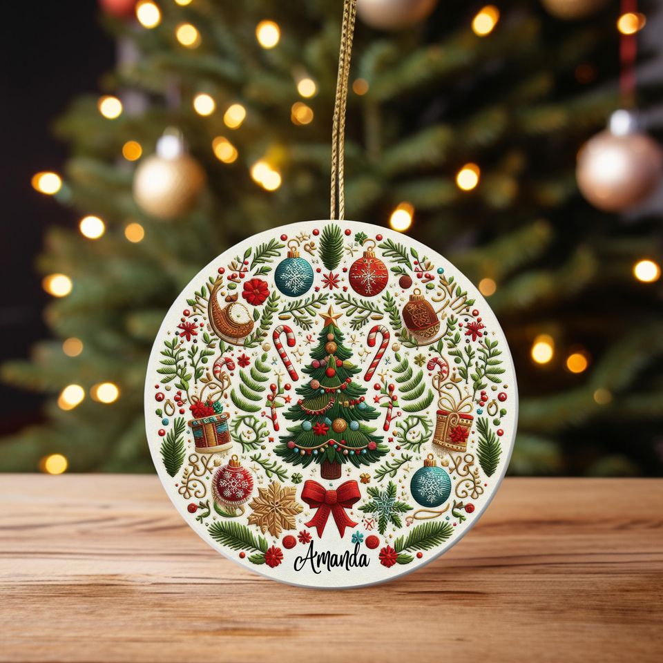 Personalized First Christmas Ornament, Ceramic Christmas Tree Decor