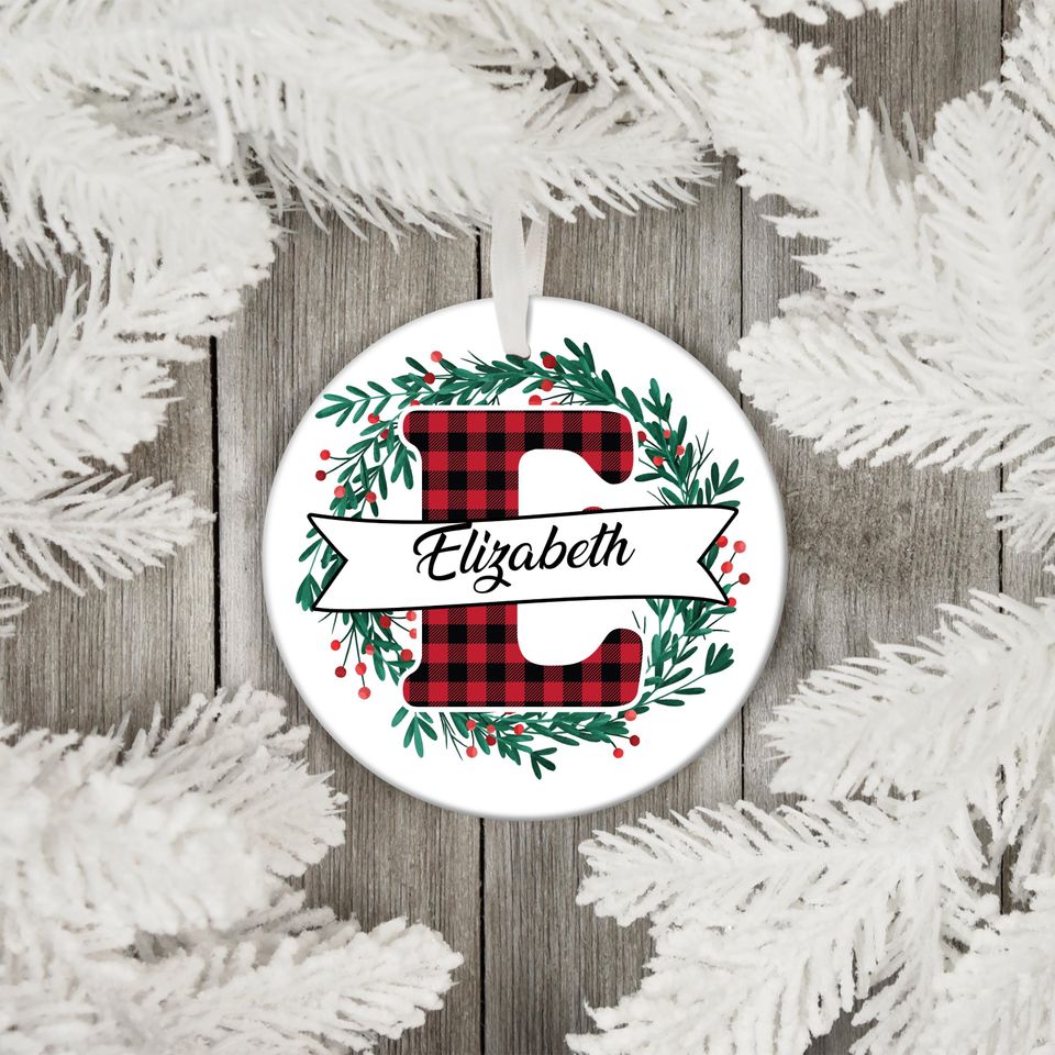 Custom Monogram Alphabet Ornament, Personalized Christmas 2025 Decoration