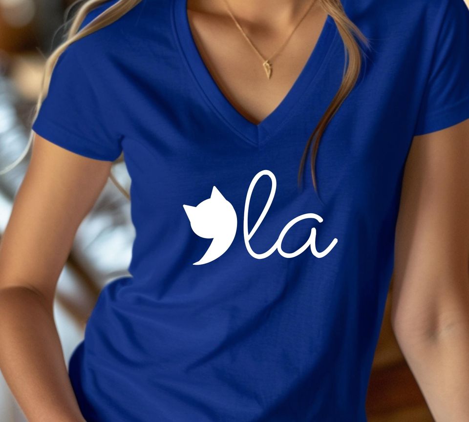 Comma La V Neck Shirt, Kamala V-neck Shirt, Comma La Cat Shirt Kamala Harris Tshirt, Kamala For The People, Madam President, Democrat Shirt