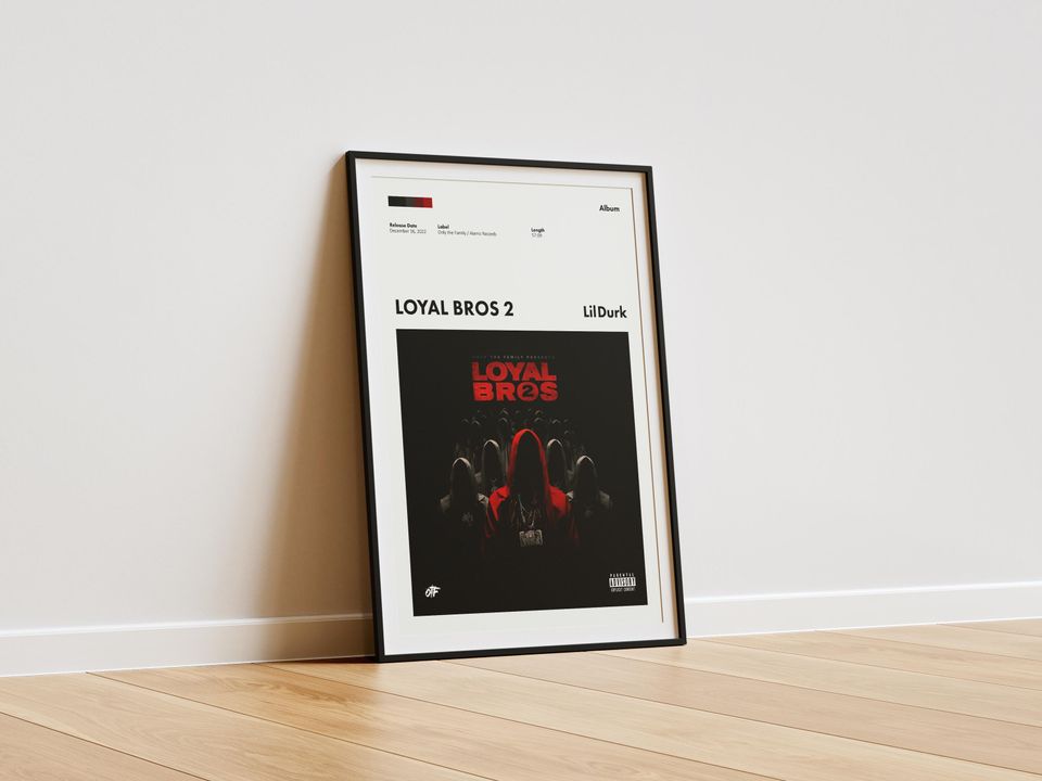 Lil Durk Loyal Bros 2 Poster Print - Album Cover Wall Art - Hip Hop Music Poster - Home Decor