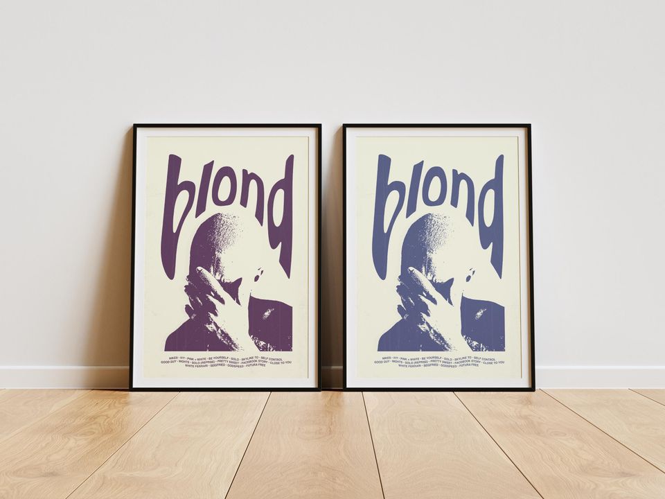 Frank Ocean - Blond Digital Album Poster - Printable Album Cover Wall Art  Digital Download  Minimalist Music Print  3 Color Options