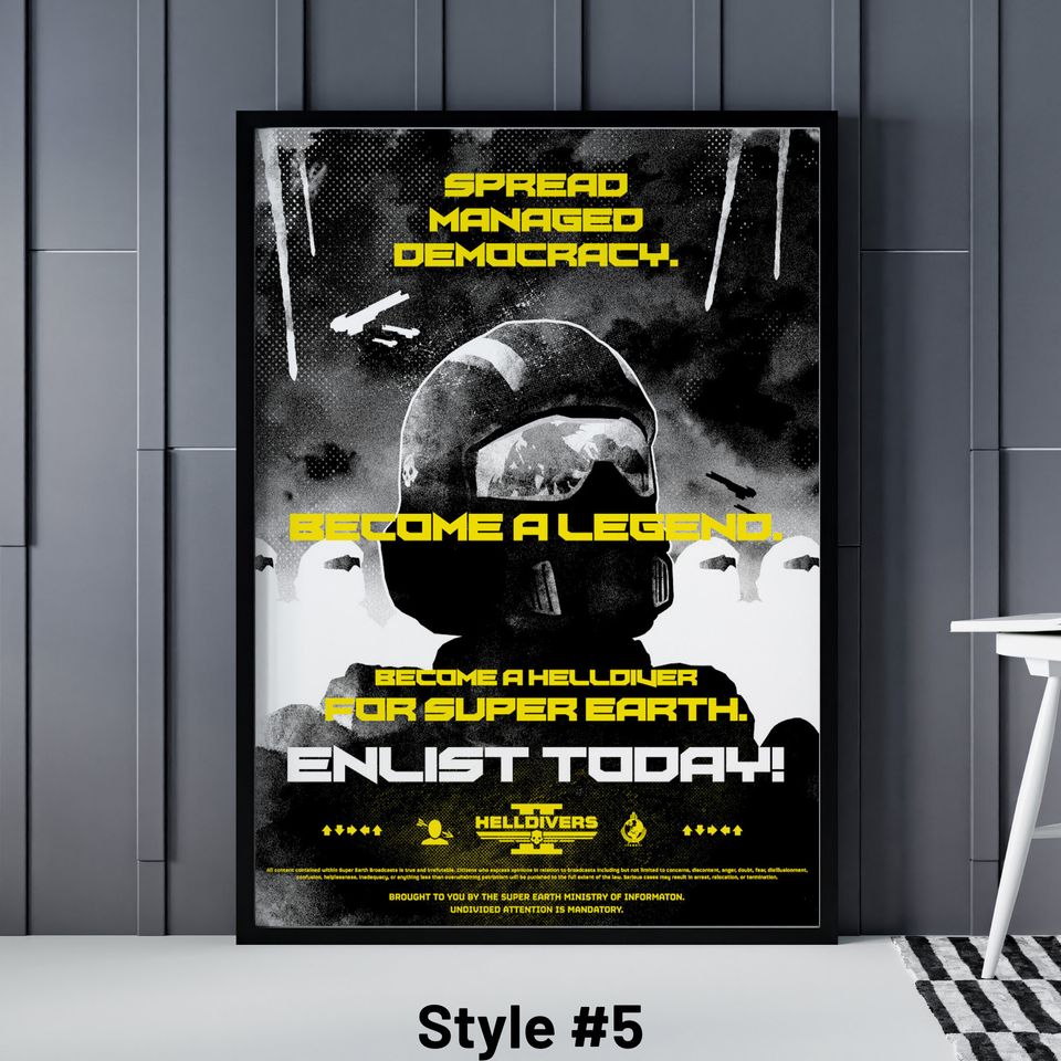 Helldivers 2 Poster - Birthday Gift - Helldivers II Video Game Poster
