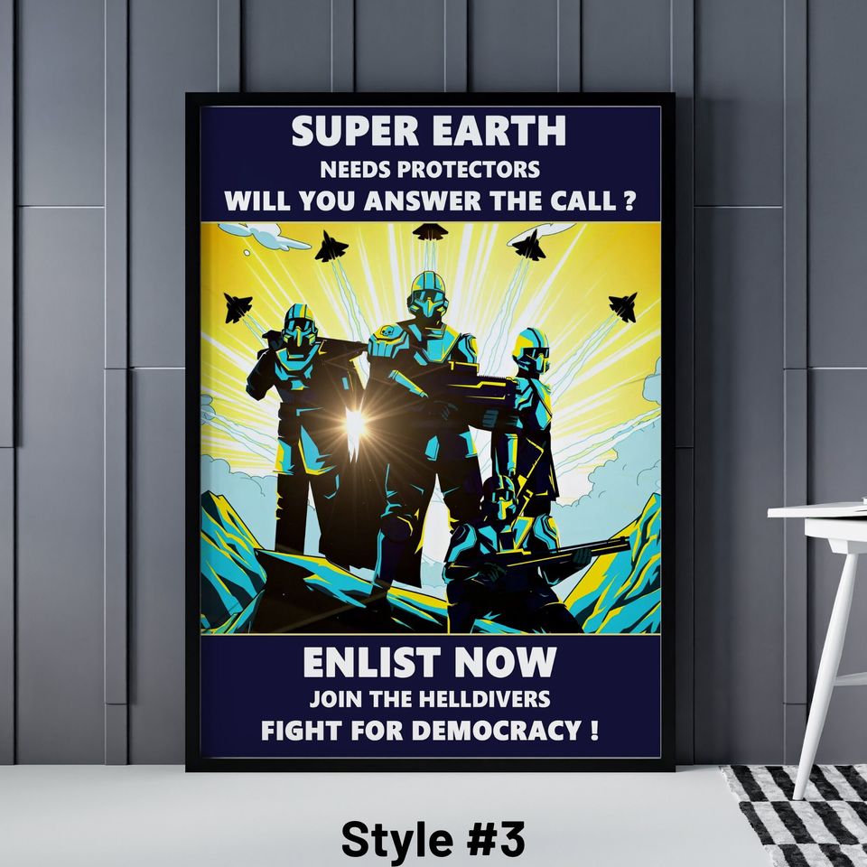 Helldivers 2 Poster - Birthday Gift - Helldivers II Video Game Poster