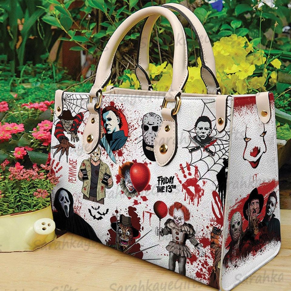 Halloween Leather Shoulder Bag, Halloween Women Bag, Gift For Her