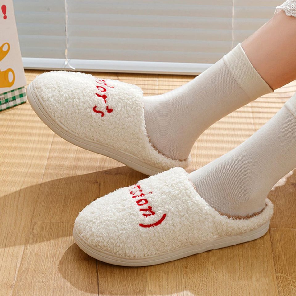 Cute Eras Tour Version Slippers, Fluffy Embroided Slippers