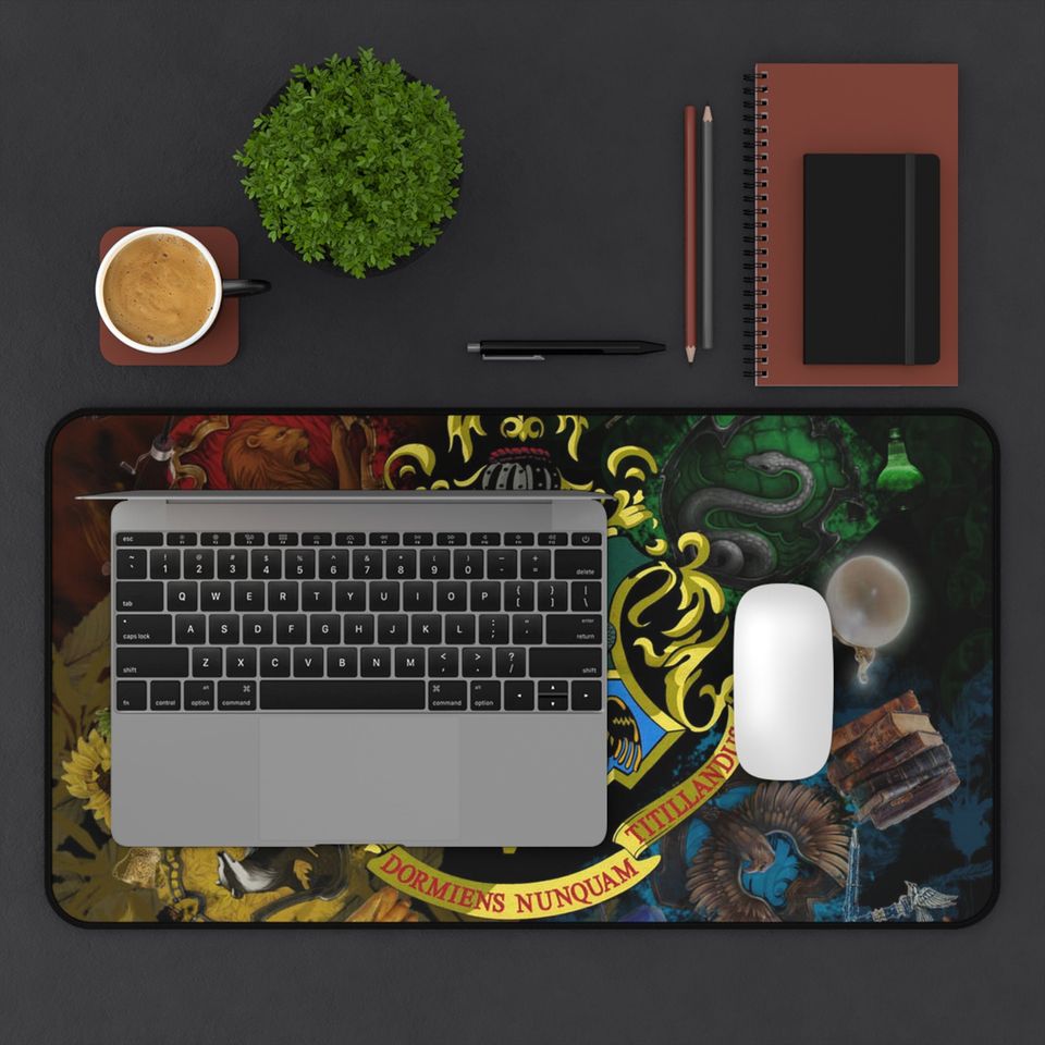 Hogwarts Wizard School Logo Desk Mat, Harry Potter Inspired Deskmat
