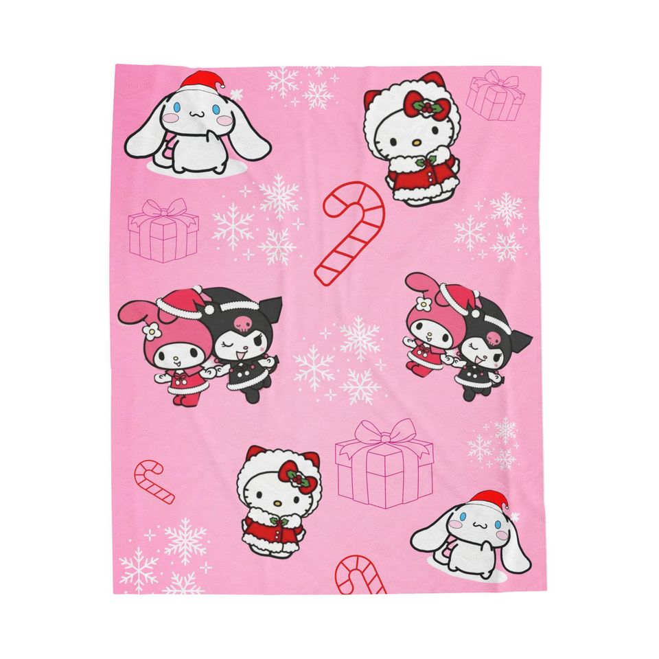 Hello Kitty & Friends Christmas Fleece Blanket | Kids Gift
