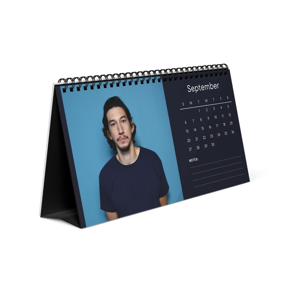 Adam Driver 2026 Desk Calendar | Premium Spiral Bound Celebrity Photo Calendar | Stylish Gift for Fans & Desk Dcor