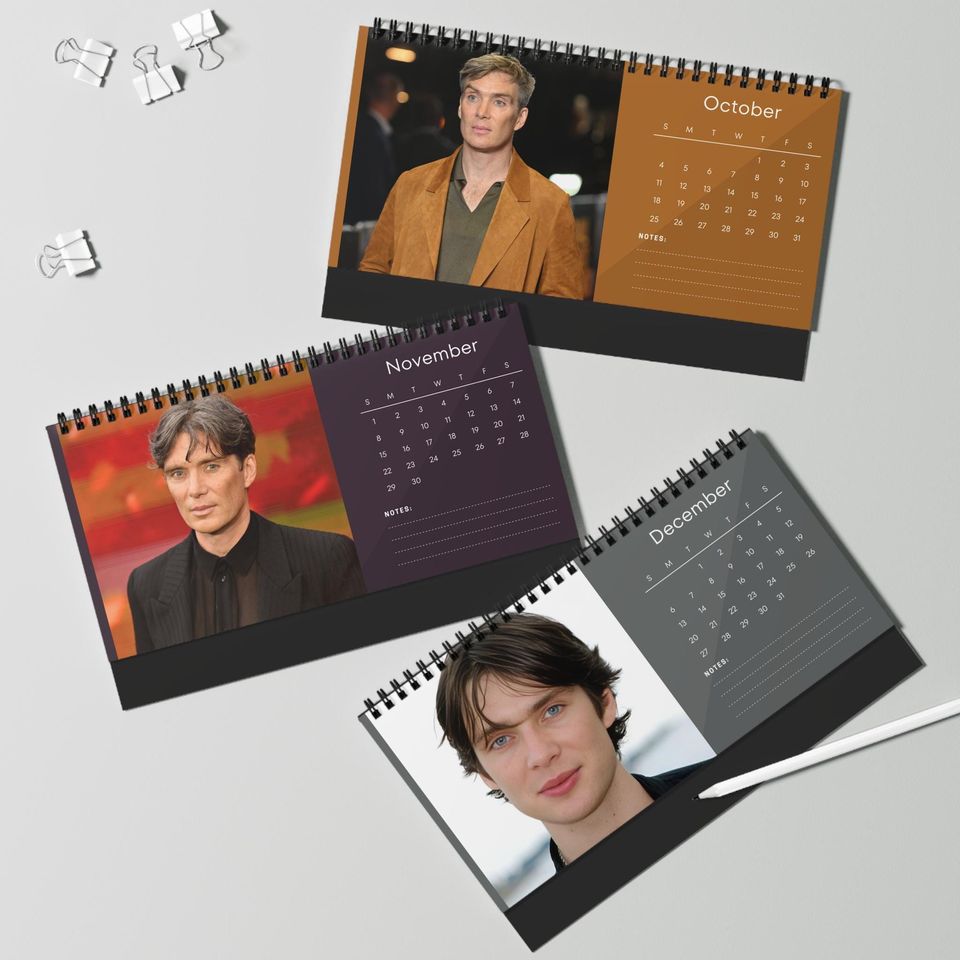 Cillian Murphy 2026 Desk Calendar |  Actor Gift | Office Decor