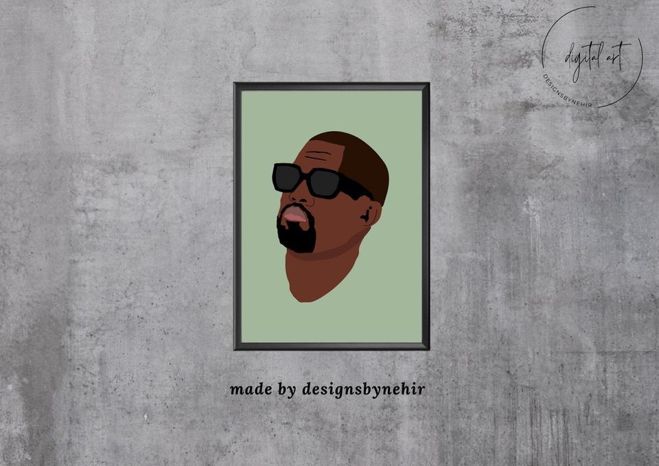 Kanye West Poster| Rapper Poster| Hip Hop Poster| Rapper Wall Poster