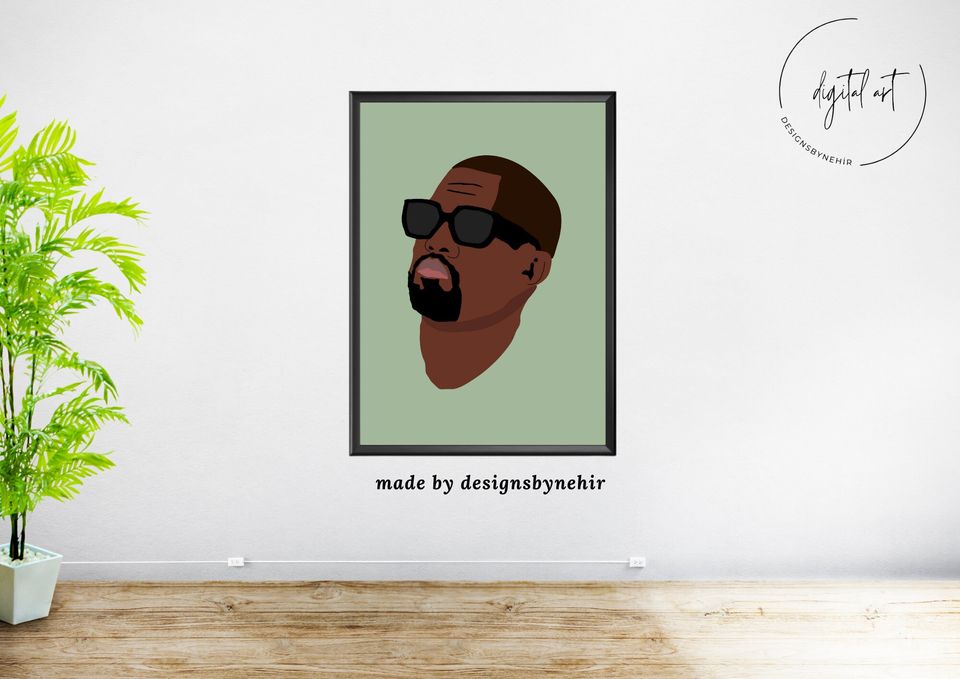 Kanye West Poster| Rapper Poster| Hip Hop Poster| Rapper Wall Poster