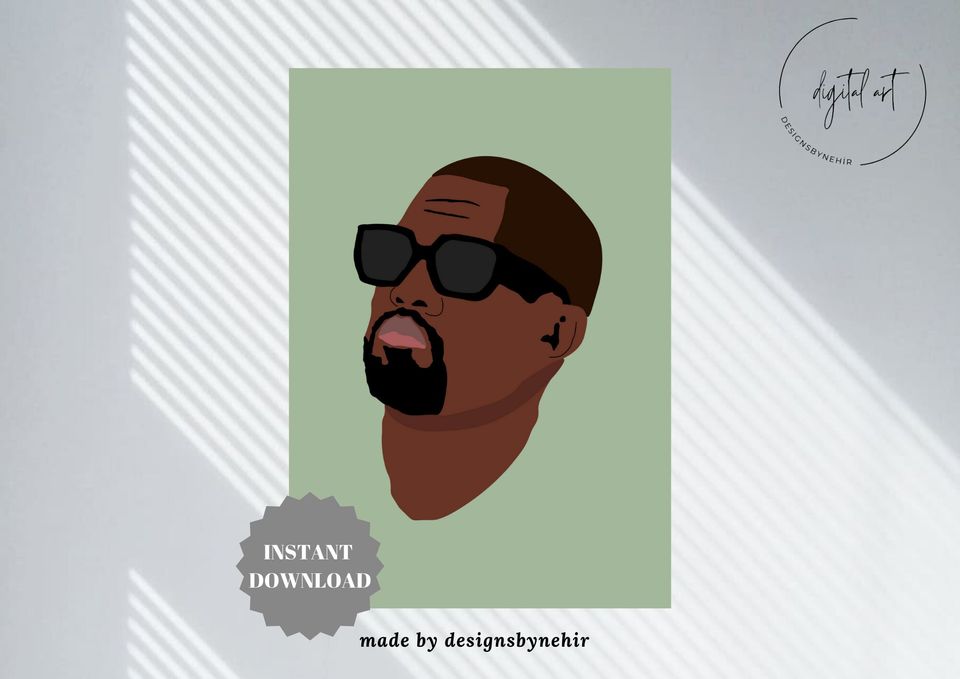 Kanye West Poster| Rapper Poster| Hip Hop Poster| Rapper Wall Poster