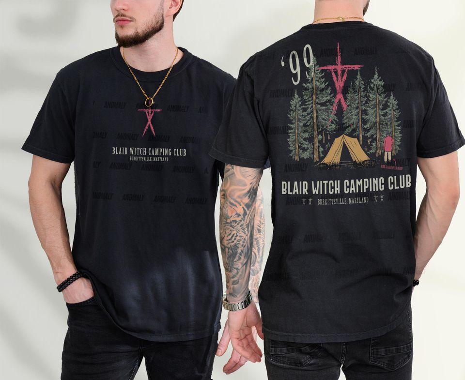 Blair Witch Camping Club T-Shirt, Retro Horror Movie Graphic Tee