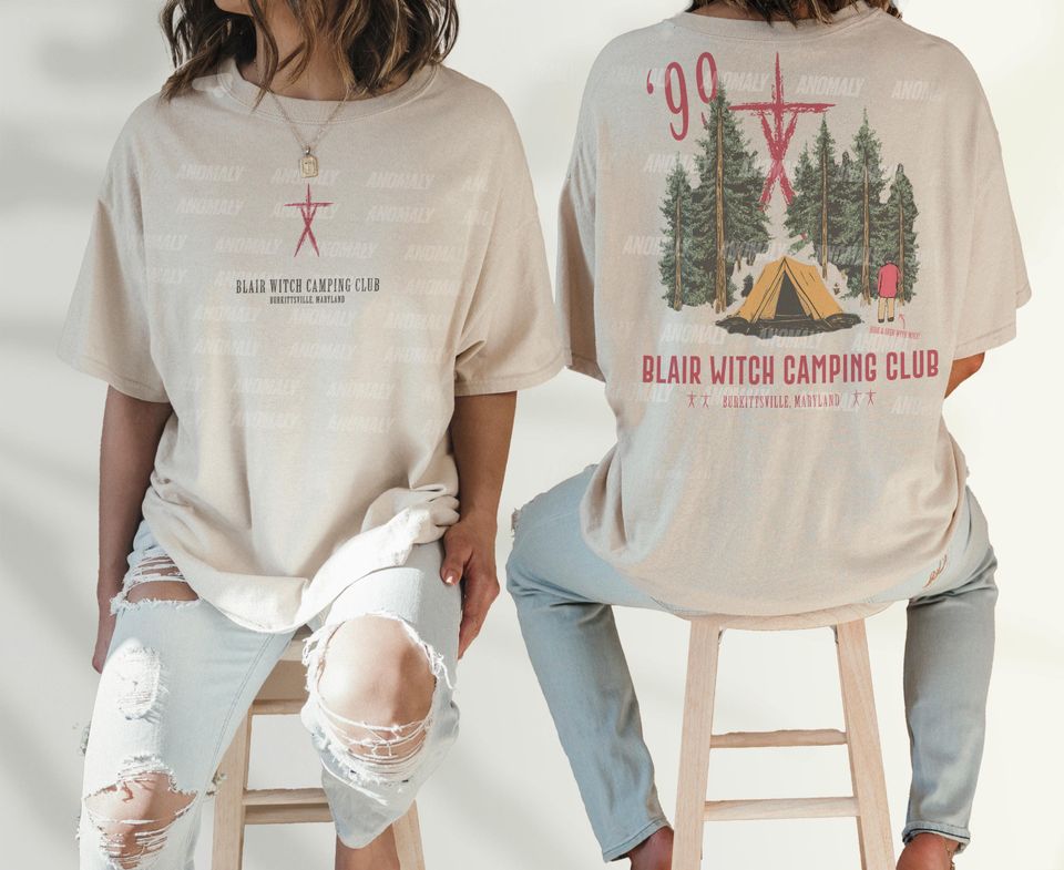 Blair Witch Camping Club T-Shirt, Retro Horror Movie Graphic Tee
