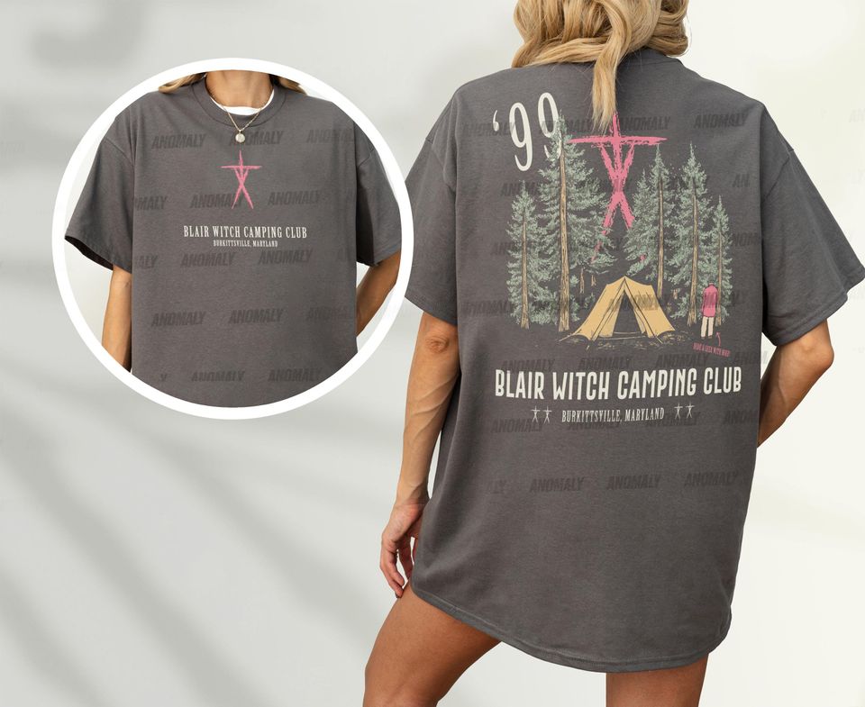 Blair Witch Camping Club T-Shirt, Retro Horror Movie Graphic Tee
