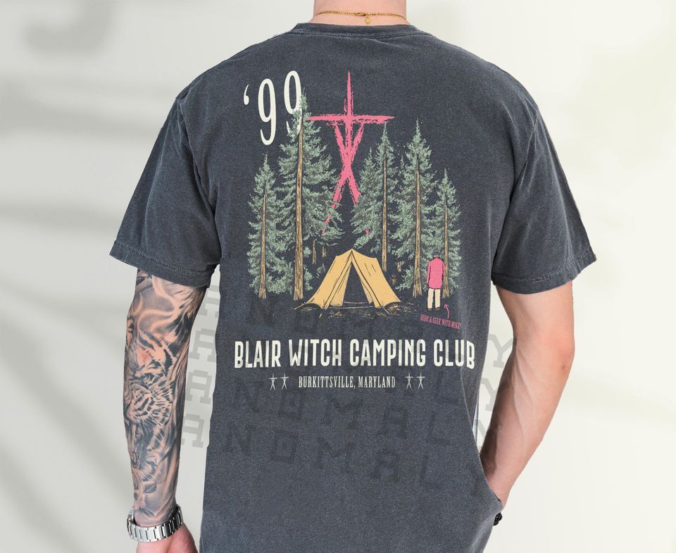 Blair Witch Camping Club T-Shirt, Retro Horror Movie Graphic Tee