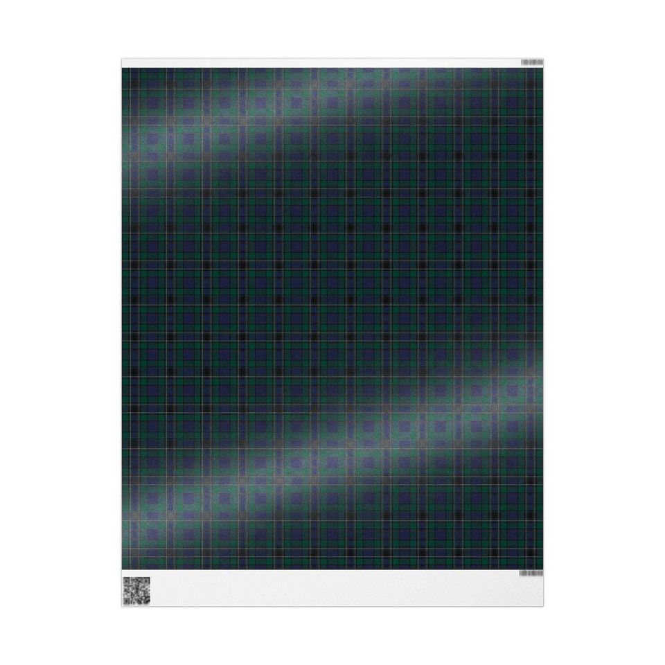 Plaid Tartan Wrapping Paper, Dark Green Gift Wrap, Purple Blue Holiday Christmas Paper