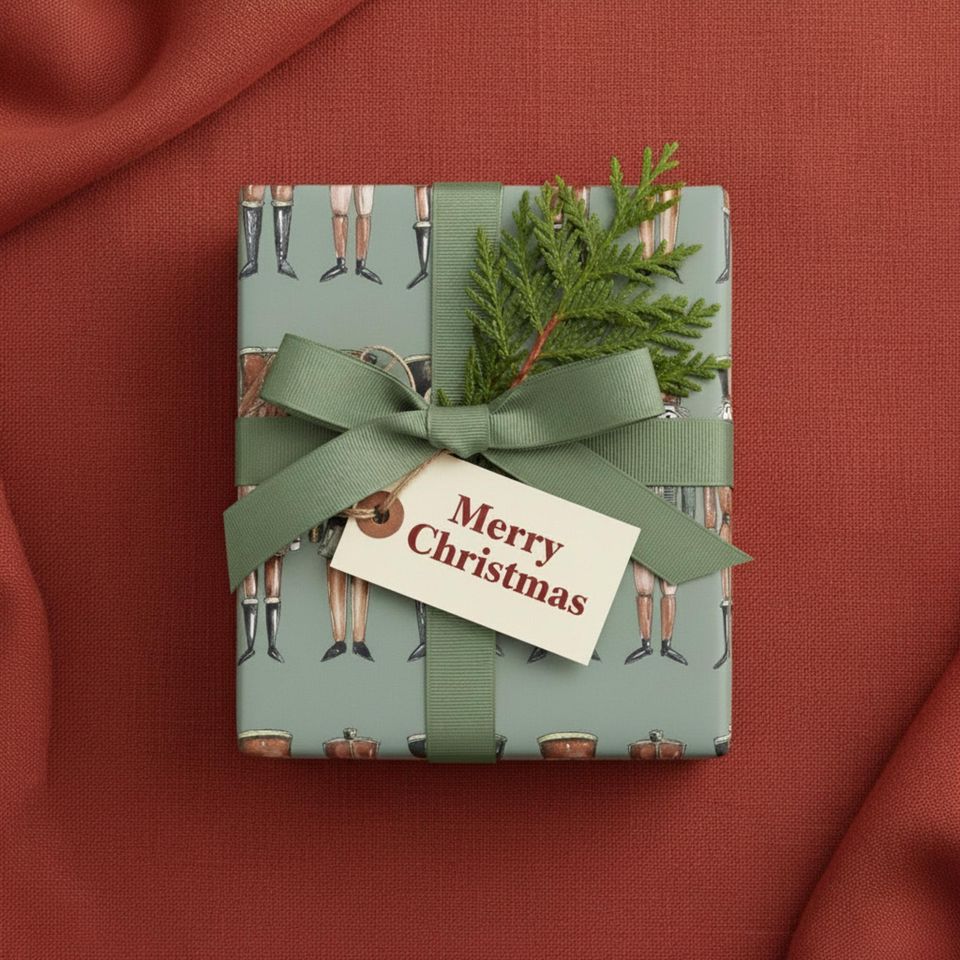 Nutcracker Christmas Wrapping Paper: Traditional Toy Soldier Gift Wrap