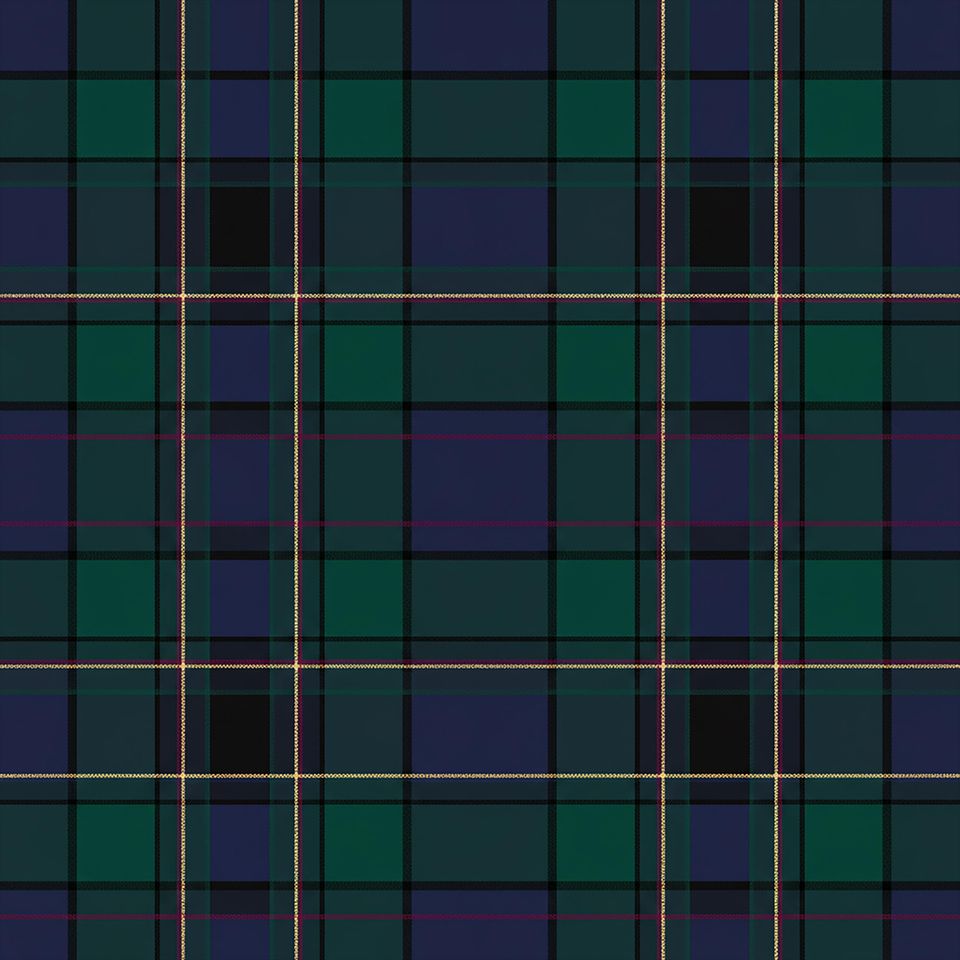 Plaid Tartan Wrapping Paper, Dark Green Gift Wrap, Purple Blue Holiday Christmas Paper