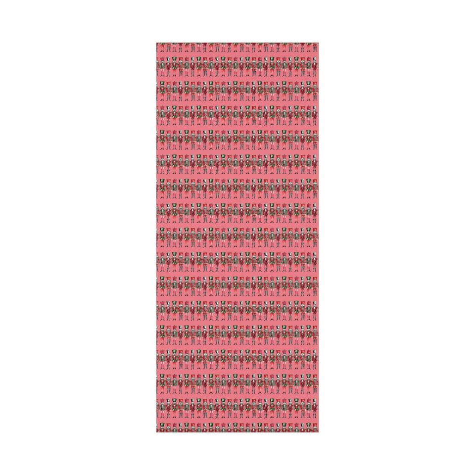 Nutcracker Christmas Wrapping Paper Pink Red Green Holiday Gift Wrap