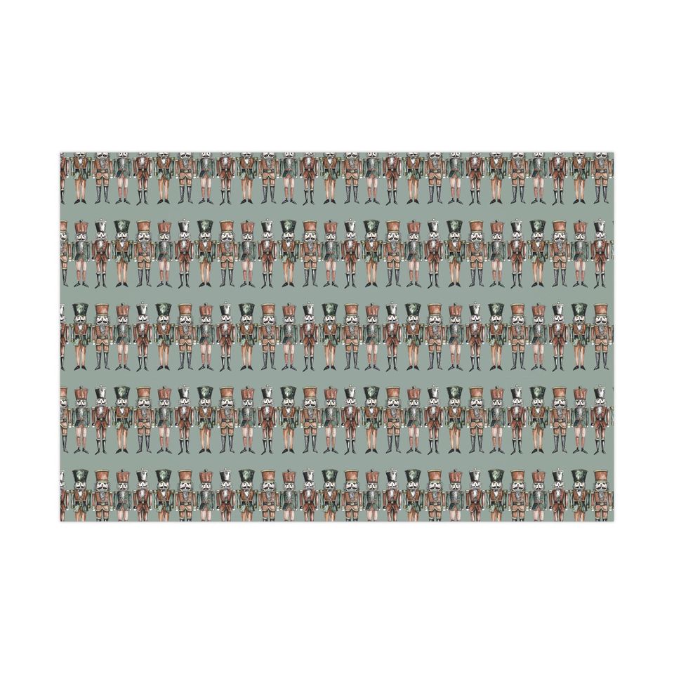 Nutcracker Christmas Wrapping Paper: Traditional Toy Soldier Gift Wrap