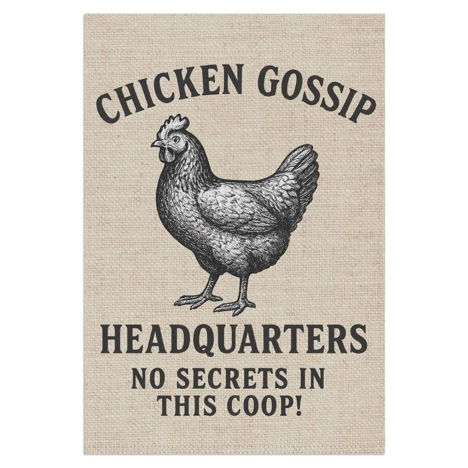 Funny Chicken Garden Flag: Rustic Farmhouse Coop Decor