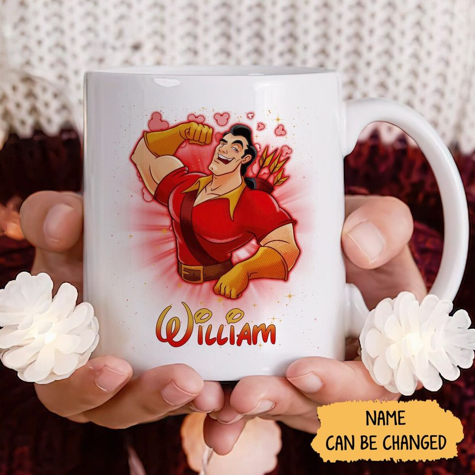 Personalized Gaston Mug, Gaston Coffee Cup, Custom Disney Mug, Disney Mug