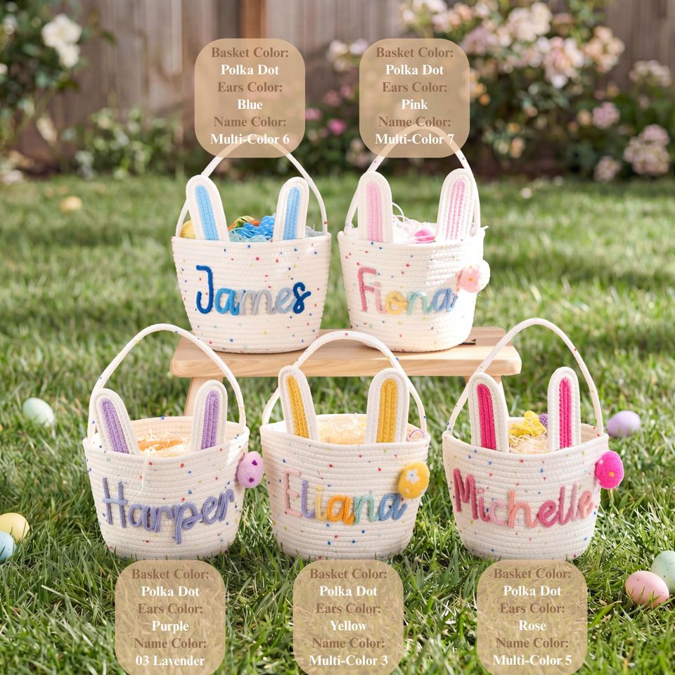 Personalized Easter Basket  Egg Hunt  Kid Basket