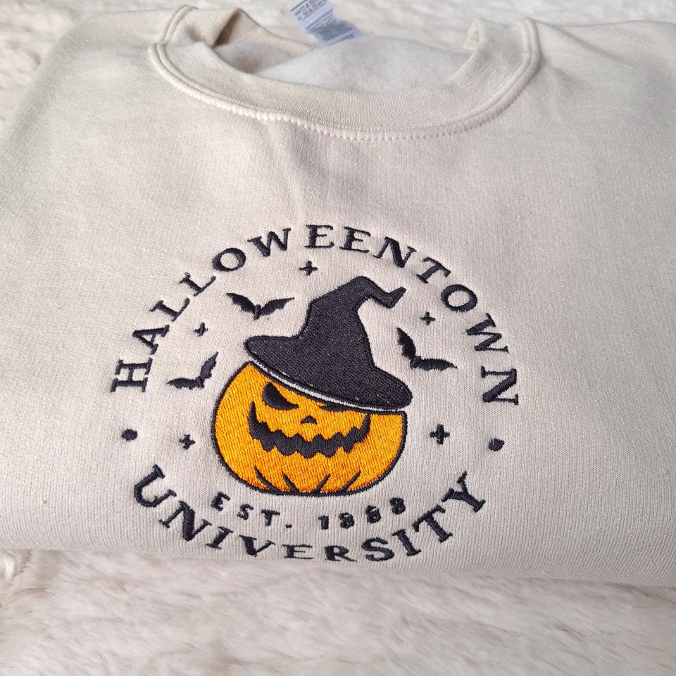 HalloweenTown embroidered sweatshirt, Halloween University crewneck
