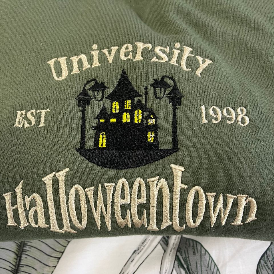 Halloweentown Embroidered Sweatshirt, Halloween Vintage Crewneck