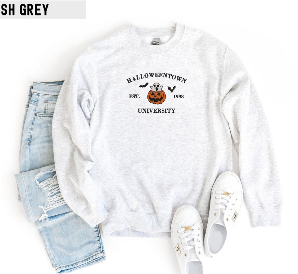 Embroidered Halloween Pumkin Sweatshirt, Halloweentown 1998 Sweatshirt, Fall Sweater