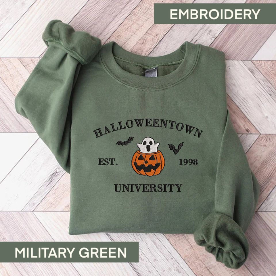 Embroidered Halloween Pumkin Sweatshirt, Halloweentown 1998 Sweatshirt, Fall Sweater