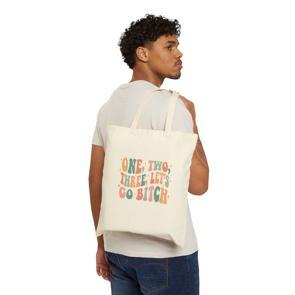 1 2 3 Let's Go B! Cotton Canvas Tote Bag