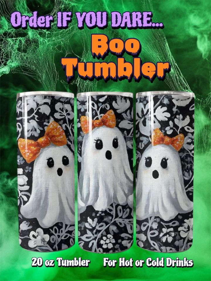 Spooky Ghosts Friends 20 oz Skinny Tumbler
