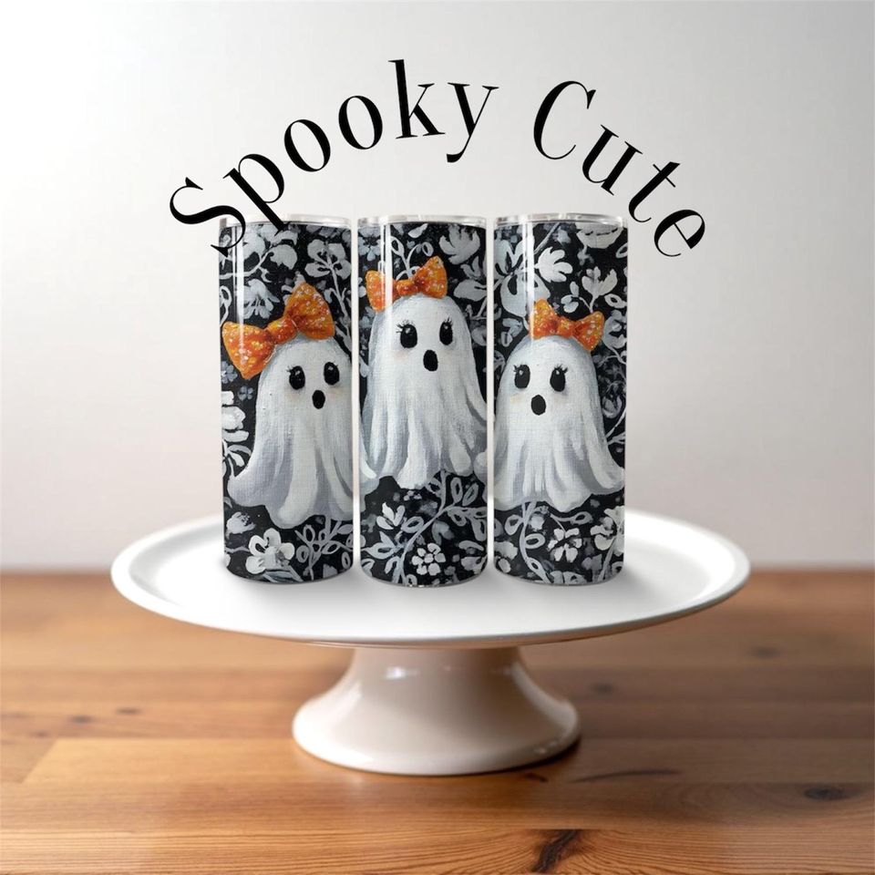Spooky Ghosts Friends 20 oz Skinny Tumbler